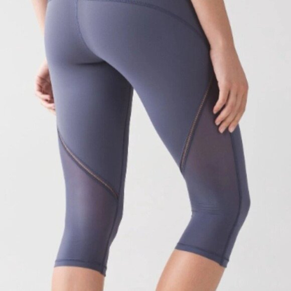 Lululemon Sculpt It Crop Tight Greyvy Greyish Purple Leggings Size 10 - Picture 5 of 12